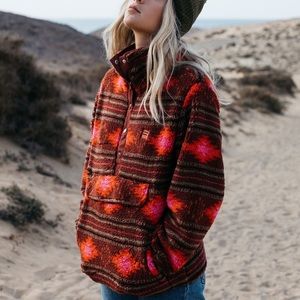 Billabong tribal print fleece pullover